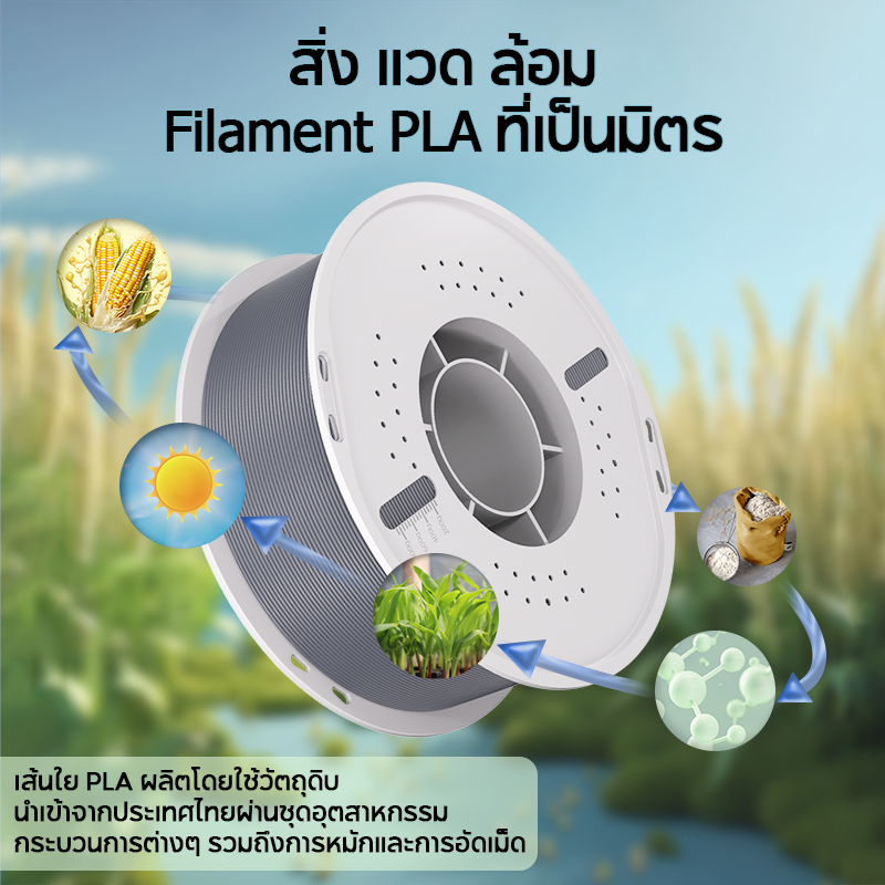 UniTak3D 3D Printer PLA Basic Filament 1kg With Tray 1.75mm Accuracy +/- 0.03mm - รูปที่ 6