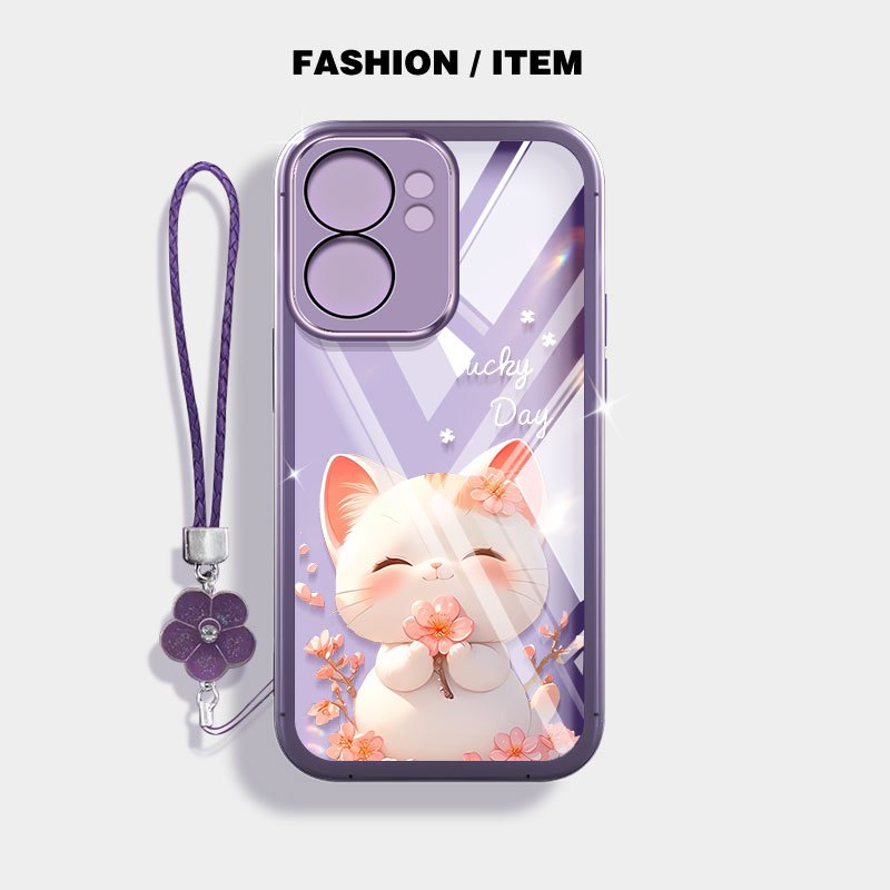 YBD สําหรับ OPPO A6X A6 Pro A6S Reno 13 Pro Reno 14 Pro Reno 13F 14F สีฟ้าสีชมพูปักบอลแมวเคสโทรศัพท์