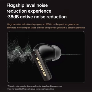 หูฟังบลูทูธไร้สาย Monster MQT50 สเตอริโอไฮไฟ เวลาเล่น 24 ชม. น้ําหนักเบา สวมใส่สบาย