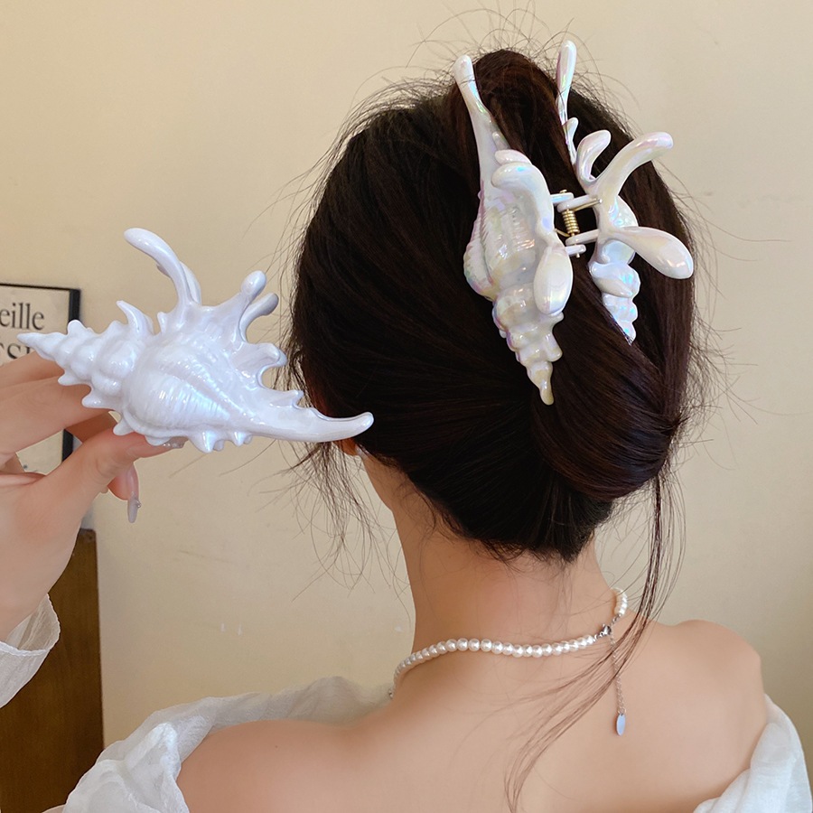 [Jewbeauty]ins conch clip hairpin ส่วนบุคคลด้านหลังหัวฉลามคลิป ocean อุปกรณ์เสริมผมผู้หญิง