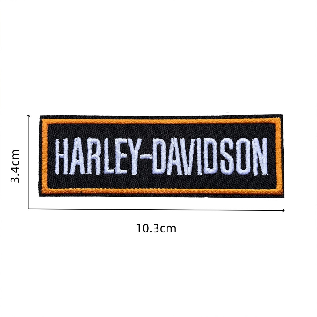 โลโก้ที่กําหนดเองฮาร์เลย์เย็บปักถักร้อยแพทช์ผู้ขับขี่รถจักรยานยนต์ นักขี่จักรยาน เสื้อผ้าหมวก ตีนตุ๊กแก ป้ายสติกเกอร์ - รูปที่ 2