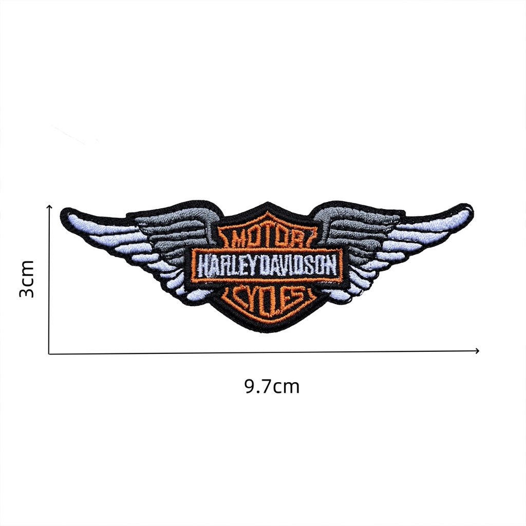 โลโก้ที่กําหนดเองฮาร์เลย์เย็บปักถักร้อยแพทช์ผู้ขับขี่รถจักรยานยนต์ นักขี่จักรยาน เสื้อผ้าหมวก ตีนตุ๊กแก ป้ายสติกเกอร์ - รูปที่ 7