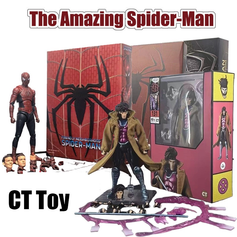 CT ของเล่น Mafex Gambit ตุ๊กตา Spider Man 2099 คอลเลกชัน The Amazing Spider-Man Movable Joint Playset