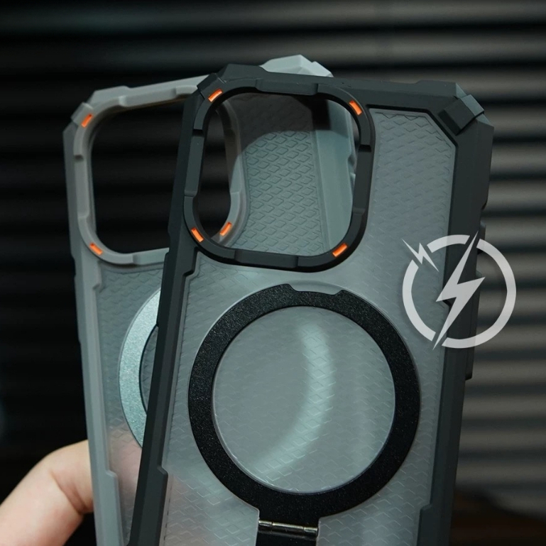 【Drop-proof/With bracket/Acrylic hard case/Black】เคส compatible for iPhone 11 12 13 14 15 16 17 pro max case