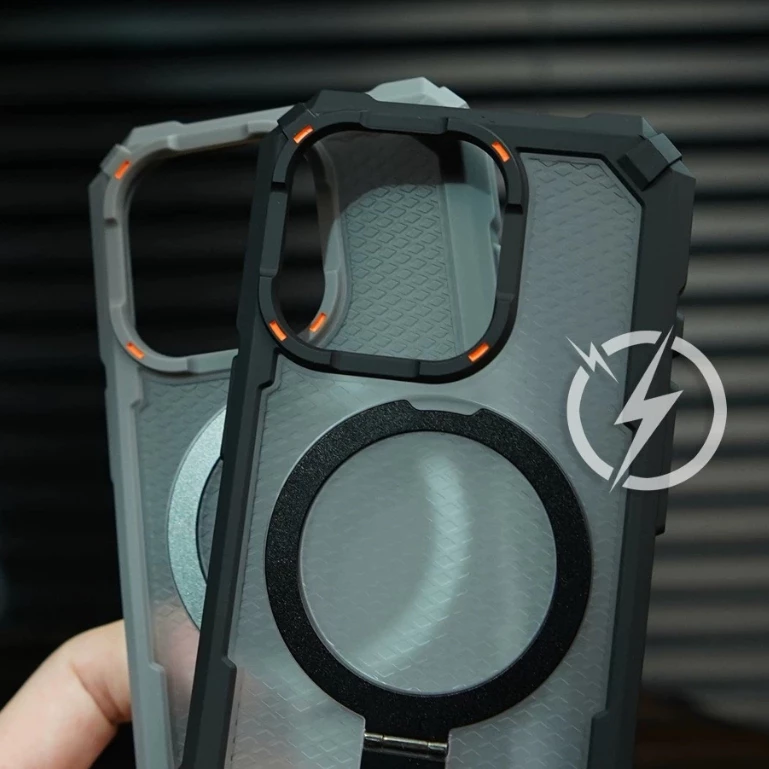 【Drop-proof/With bracket/Acrylic hard case/Black】เคส compatible for iPhone 11 12 13 14 15 16 17 pro max case