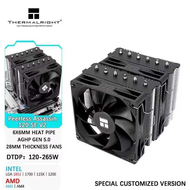 Thermalright Peerless Assassin 120 SE V2 เคสคอมพิวเตอร์หม้อน้ําระบายความร้อนด้วยอากาศพร้อมพัดลม 120x120x28 มม./รองรับ LGA1851/1700/AM5/AM4