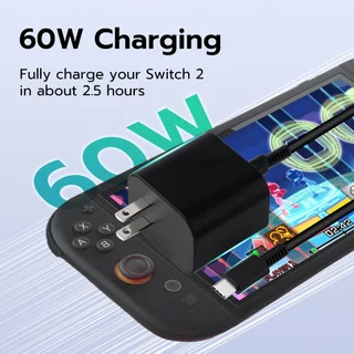 60W Power Supply Charger อะแดปเตอร์ AC สําหรับ Nintendo Switch 2 - ปลั๊ก US