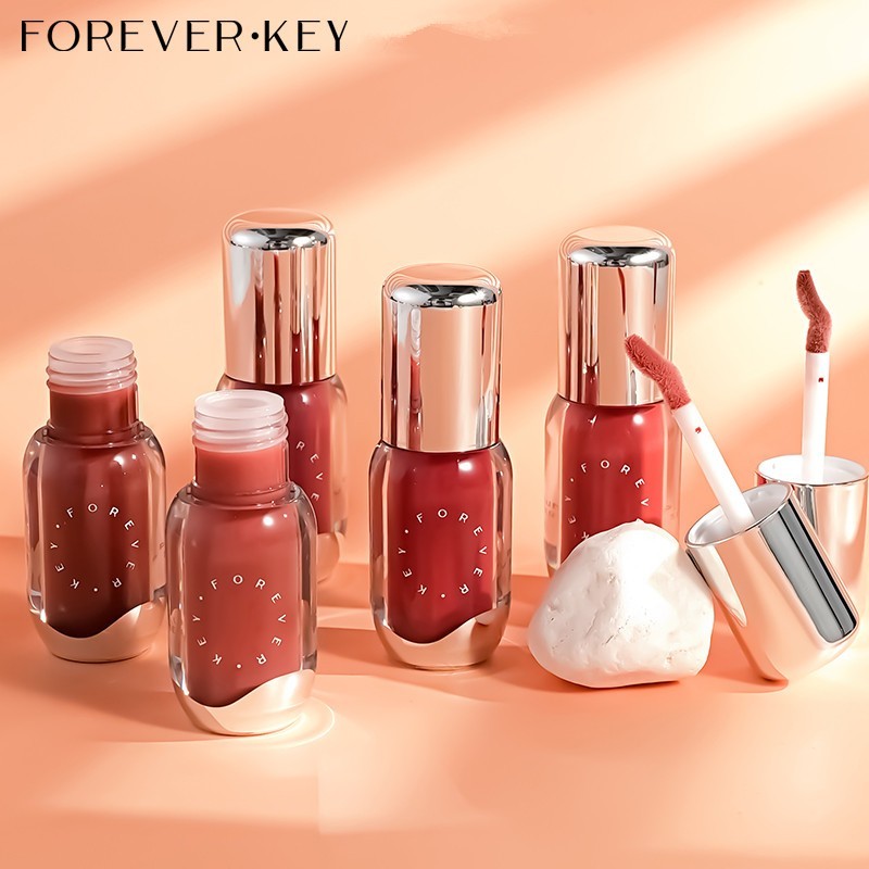 Foreverkey lip glaze lip gloss ลิปสติก ลิปกลอส นู้ดกระจก วอเตอร์ ไลท์ ลิป เอสเซ้นส์