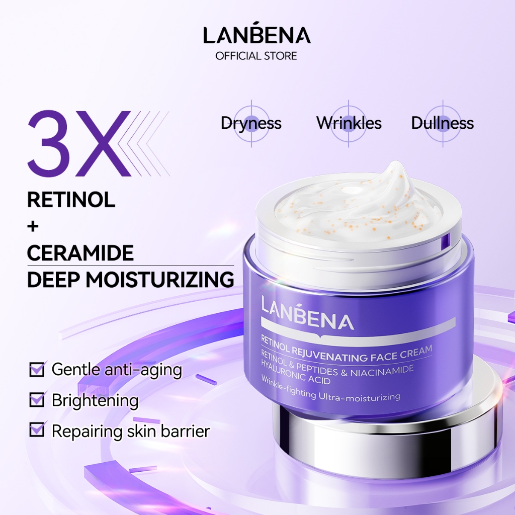 LANBENA [มาใหม่] Retinol Series Foaming Cleanser ครีมให้ความชุ่มชื้นเซรั่มบํารุงผิวหน้ากระชับ Lifting Eye Cream Anti-Aging Skin Care