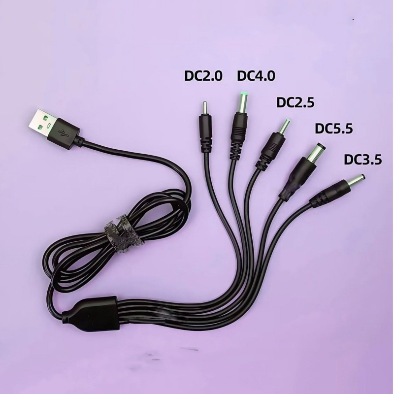 หนึ่งสําหรับสามสายชาร์จสากลรูกลม2.0/2.5/3.5/4.0/5.5เหมาะสําหรับหัวกลมเสียงของเล่นโคมไฟตั้งโต๊ะสายชาร์จ