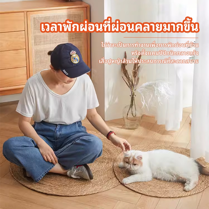 พรมหวายแมวงานถักมือ🔥 หวายทอเสื่อนอนแมว ลับเล็บ ที่นอน กันข่วน หญ้าพุ่ม พรมวงกลม 3 ขนาด ลับเล็บแมว