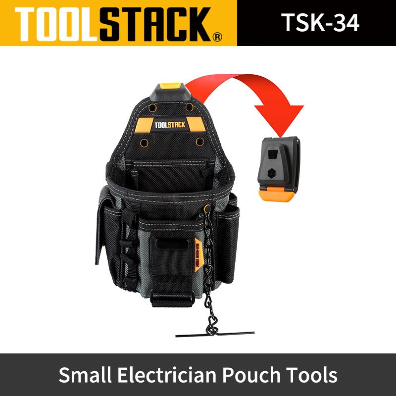 Toolstack TSK-34 ຖົງເຄື່ອງມືແຂວນແບບໄວ ຄາດເອວສຳລັບຊ່າງໄຟຟ້າ ແບບຫຼາຍການໃຊ້