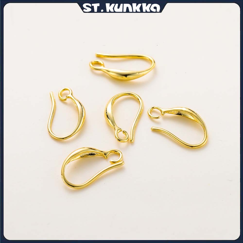 ST.kunkka 10 ชิ้น 9 * 15 มม. 18K Gold Ear Hook ต่างหูสำหรับหู Studs