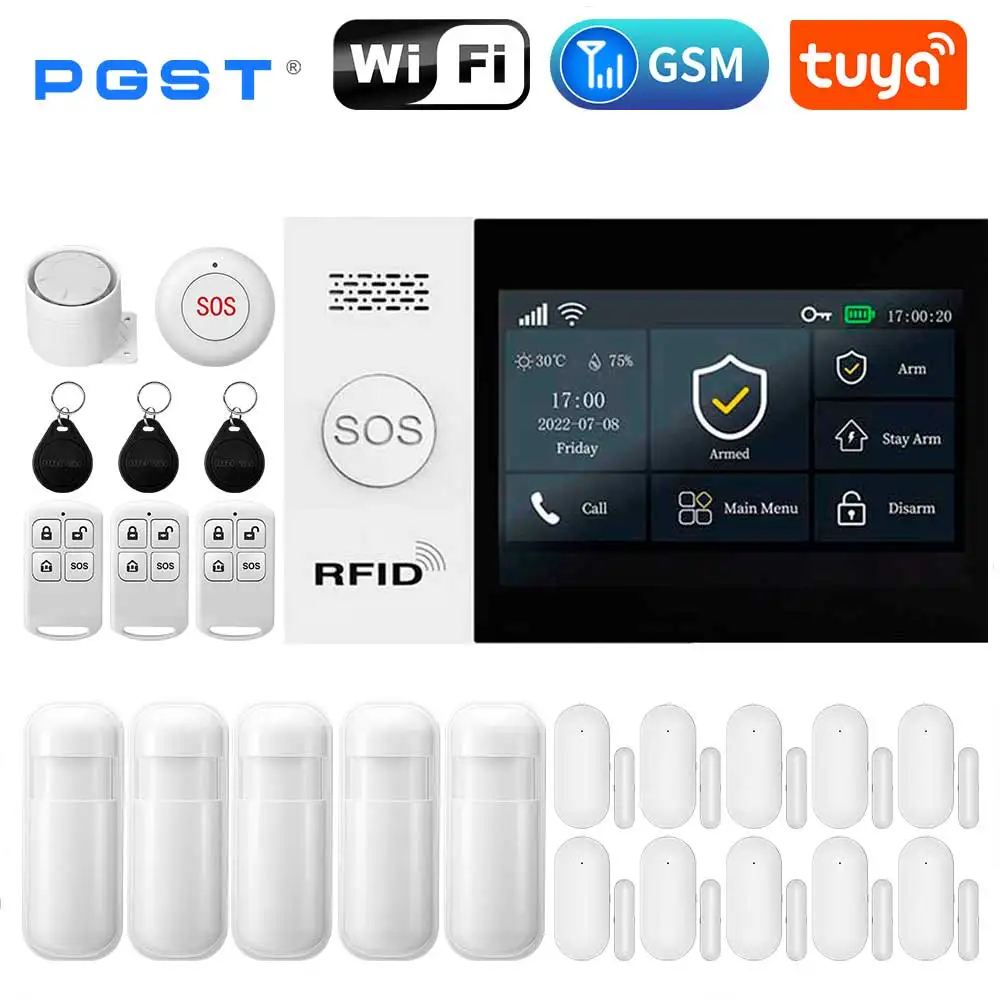 ระบบปลุก WiFi/GSM ไร้สาย PGST หน้าจอสีสัมผัสเต็มรูปแบบ