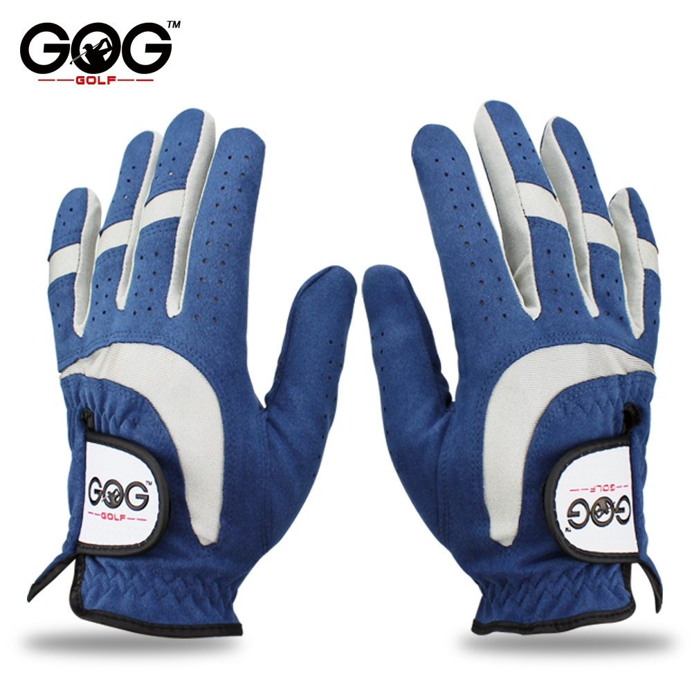 GOG Golf Gloves Mens Micro-Slim Cloth Blue Black Breathable มือซ้ายขวา