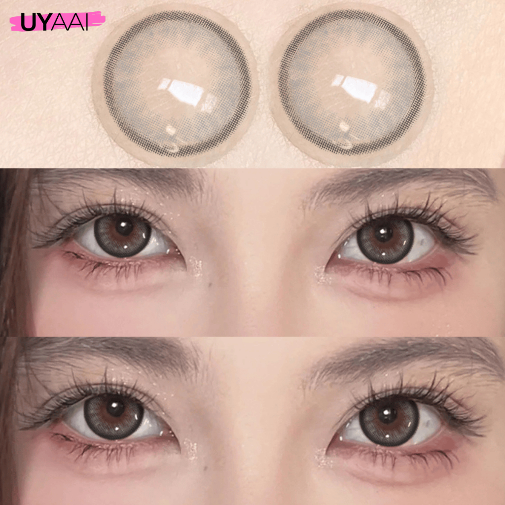 คอนแทคเลน [0.00~-6.00] UYAAI x FRESHLADY FOG PEARL series คอนแทคเลนส์สี 14.0mm Brown Grey คอนแทคเลนส