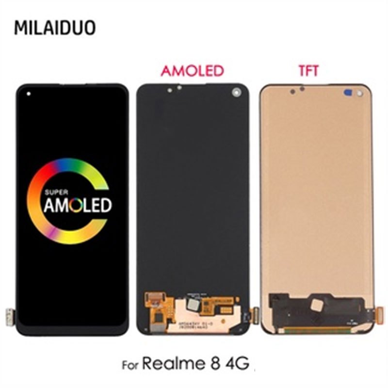 ชุดประกอบหน้าจอสัมผัส LCD TFT OLED สําหรับ Realme 8 4G RMX3085
