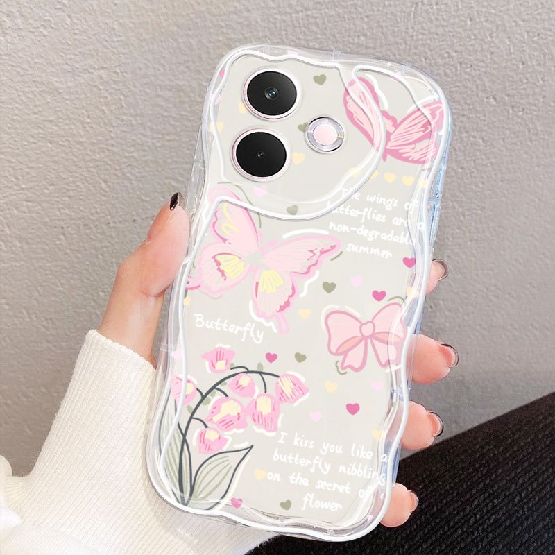 VRQR สําหรับ Oppo A6 A5i A5 Pro 5G 4G A5X A5i A5 4G 5G ผีเสื้อน่ารัก Dopamine Anti Drop ซิลิโคนนุ่มโปร่งใสเคสโทรศัพท์