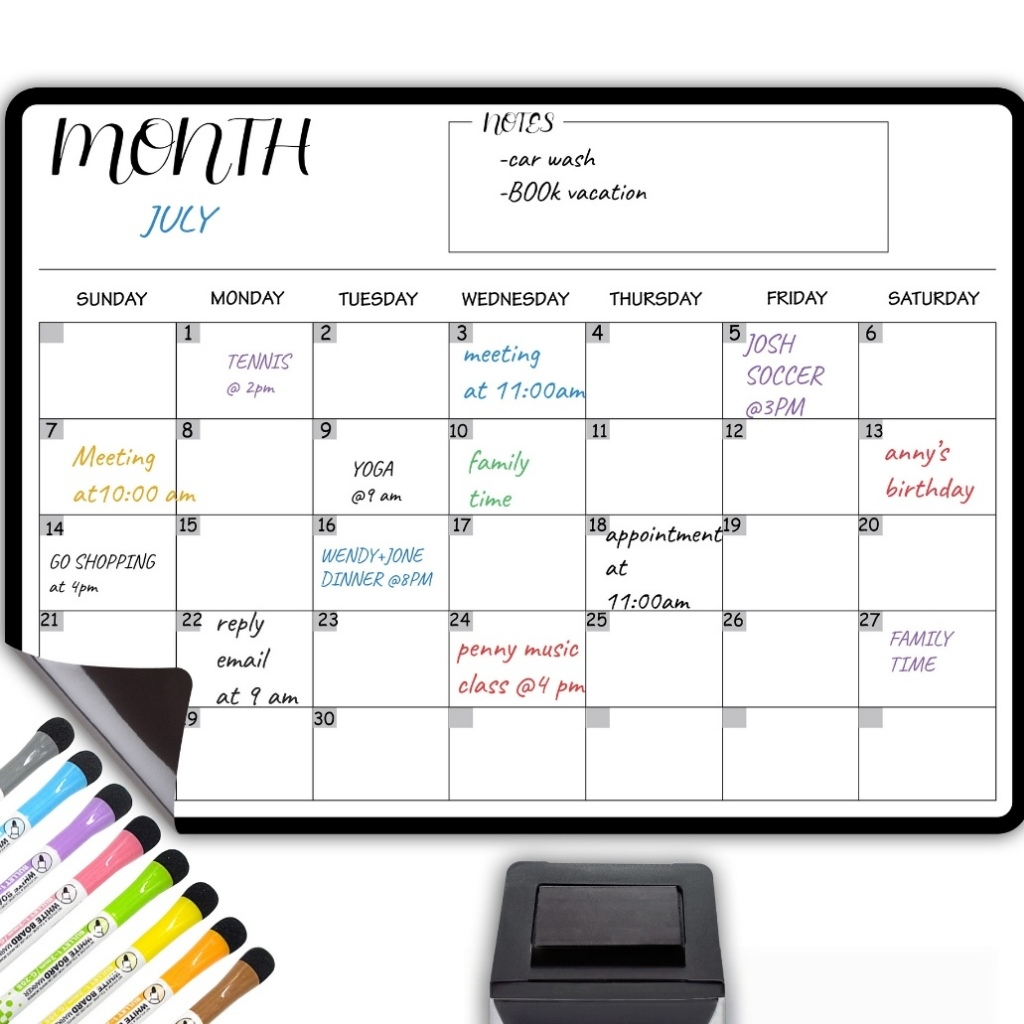 [พร้อมสต็อก] โปรแกรมปฏิทินตู้เย็น ก3 ตารางแม่เหล็กกระดานข้อความไวท์บอร์ด
