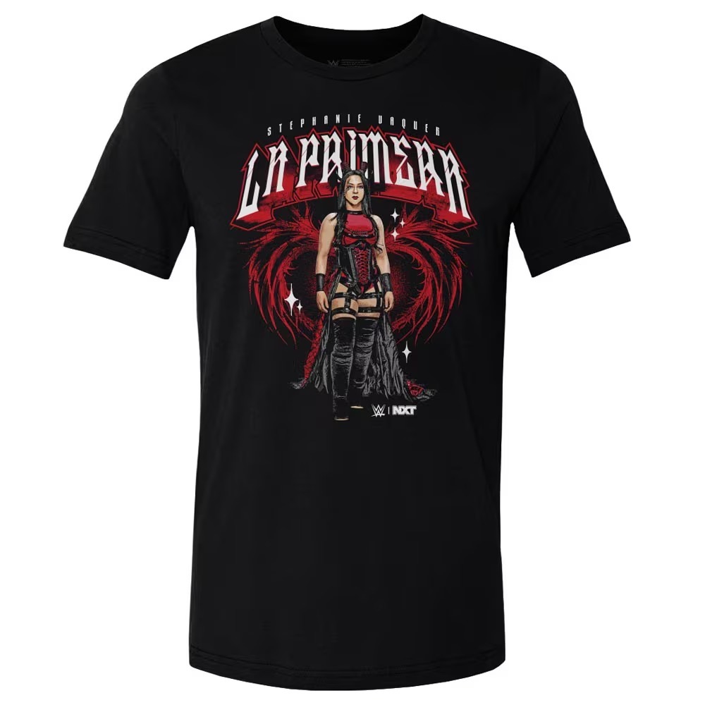 2025 Wwe Mens 500 Level Black Stephanie Vaquer La Primera T-Shirt