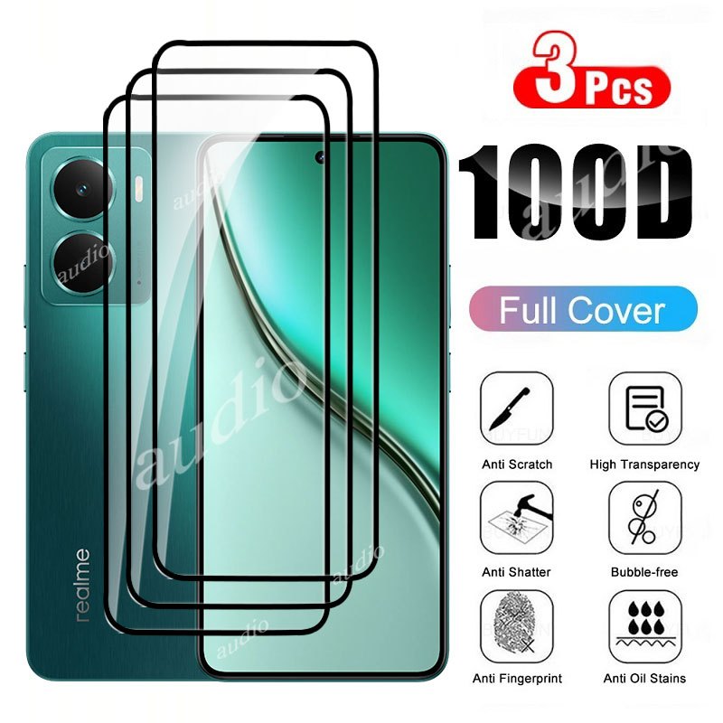 Realme p3 5G 3 ชิ้นกระจกนิรภัยสําหรับ realme p3 realmeP3 5G 2025 โทรศัพท์ป้องกันหน้าจอกระจกป้องกันฟิ