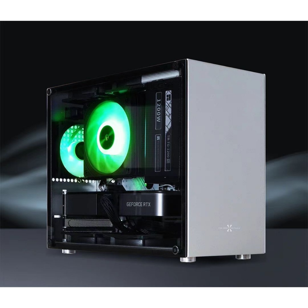 ZZAW C2 อลูมิเนียม MATX เคสคอมพิวเตอร์แชสซีสีขาวพร้อมความโปร่งใสด้านข้างรองรับการ์ดกราฟิกแบบ Direct-