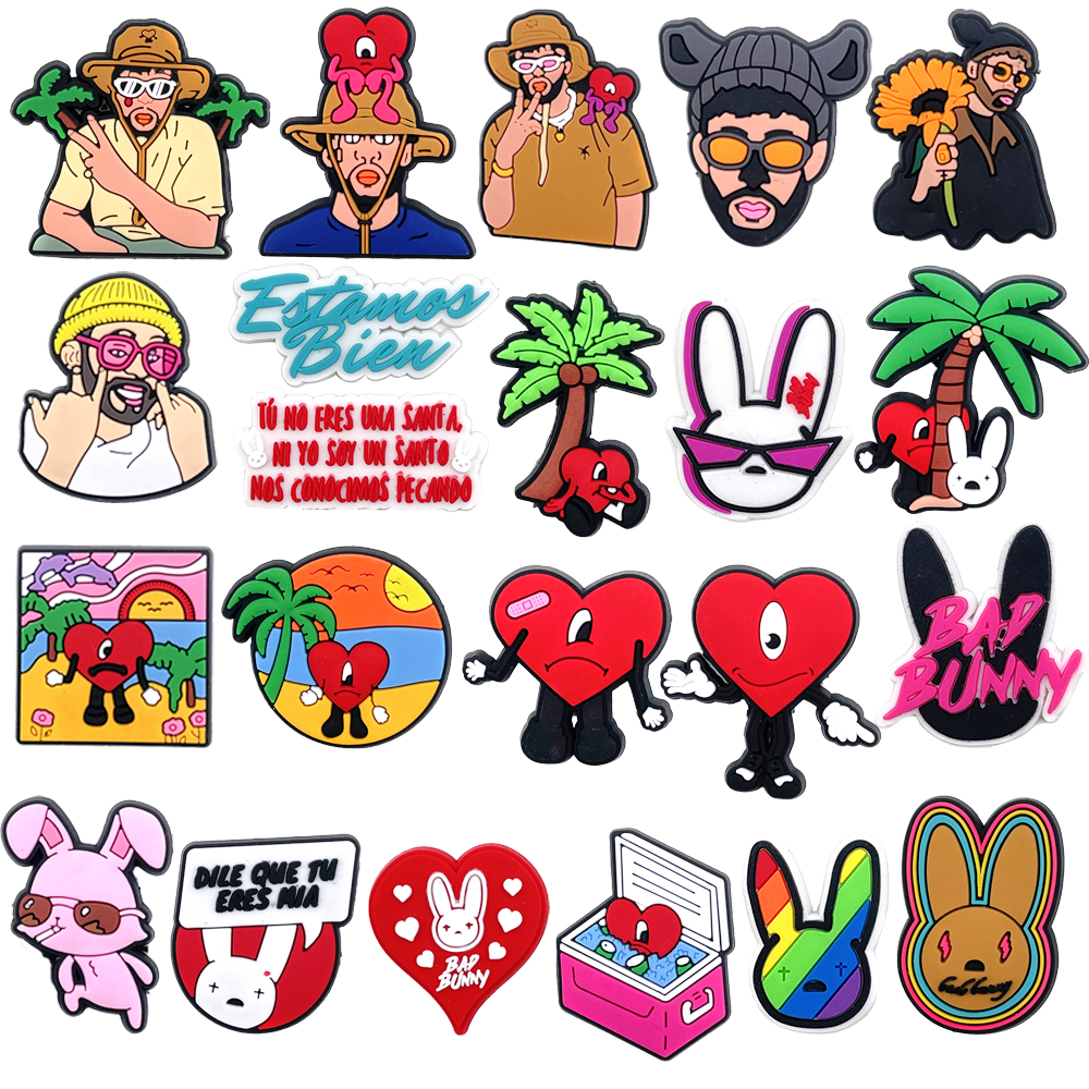 MEIDJ 22 สไตล์รองเท้า Charms การกําหนดค่ารองเท้าแตะกระต่ายยอดนิยมหัวเข็มขัด PVC รองเท้าอุปกรณ์เสริมปุ่ม