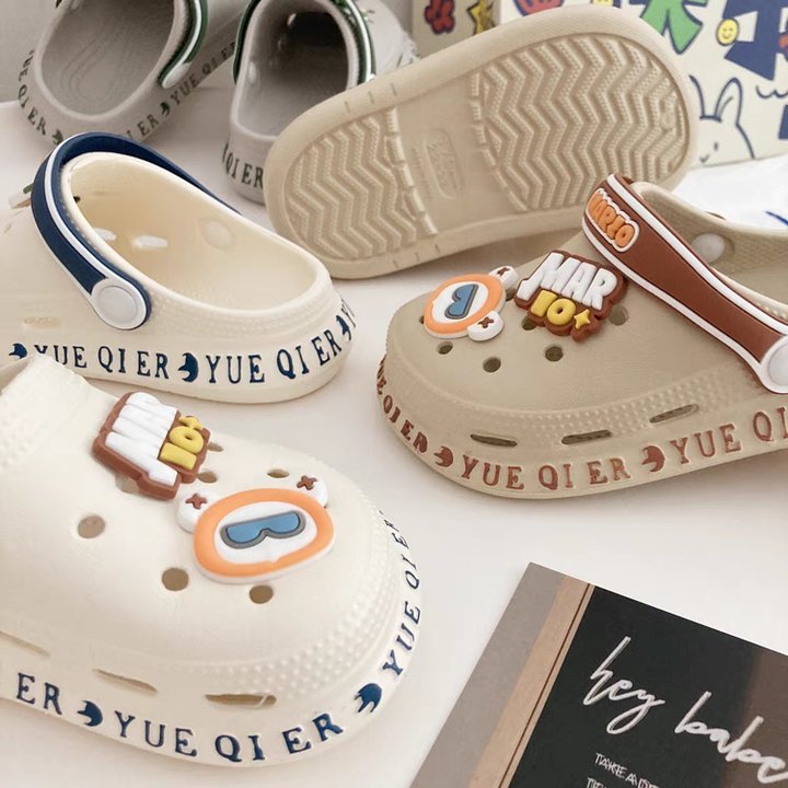 17-24เซนติเมตรเด็กเด็กมาริโอและไดโนเสาร์รองเท้าแตะฤดูร้อนกลางแจ้งเด็กหลุมรองเท้า