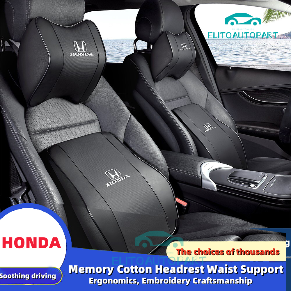 HONDA Car Headrest Car Seat Pillow Car Neck Rest Head Support Cushion Memory Foam Car Lumbar Pillow accord city civic fit cr-v องค์ประกอบ crosstour insight อุปกรณ์เสริม ราคา ถูกที่สุด ดีลบีเคเค