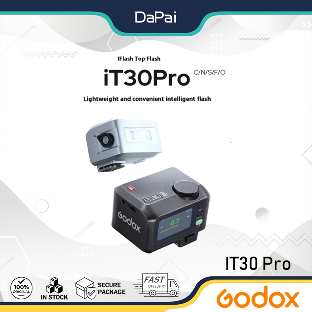 Godox IT30 Pro แฟลชกล้องขนาดเล็กกล้องฟิล์ม DSLR แบบพกพาภายนอกหน่วยไฟหลังคารองเท้าร้อน TTL อัตโนมัติวัดแบตเตอรี่ลิเธียมในตัวความเร็วสูง