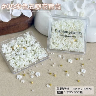 Rou Bao Nail ดอกไม้ห้ากลีบสีสันสดใส Girly เล็บเรซิน Art DIY Charms ตกแต่ง