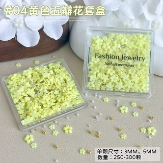 Rou Bao Nail ดอกไม้ห้ากลีบสีสันสดใส Girly เล็บเรซิน Art DIY Charms ตกแต่ง