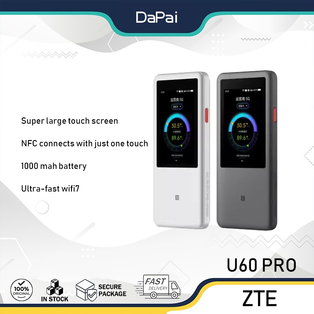 ZTE U60 Pro Global Edition 5G Pocket Wifi Openline แบบพกพา WiFi7 Qualcomm X75 10000mAh