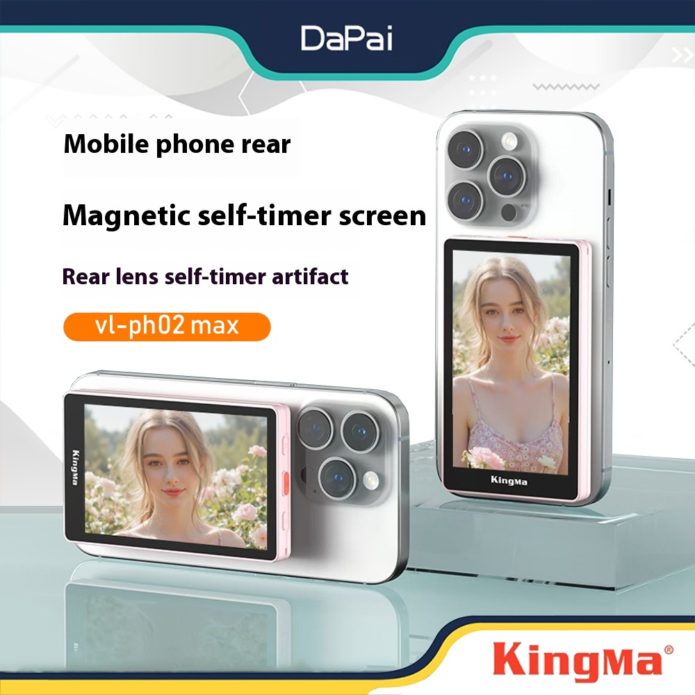Kingma VL-PH02 MAX หน้าจอมอนิเตอร์โดยใช้กล้องหลังโทรศัพท์สําหรับ Selfie Vlog หรือ Live Stream TikTok