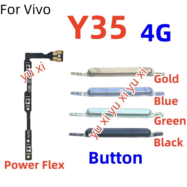 สําหรับ Vivo Y35 4G เปิด/ปิดปุ่มสวิทช์ Volume Up Down ปุ่ม Flex Cable Replacement