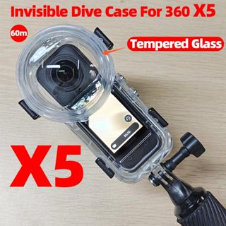 กรณีดําน้ําที่มองไม่เห็นเต็มรูปแบบสําหรับ Insta360 X5 กล้องพ…