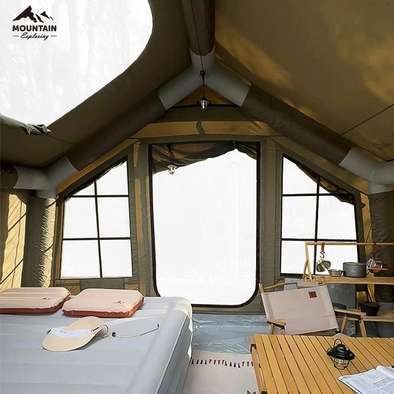 Mountain เต็นท์เสาลม 8.0 เคลือบไวนิลดำ พร้อม Raincover ประตู TPU มุ้งและเสา thumbnail 3