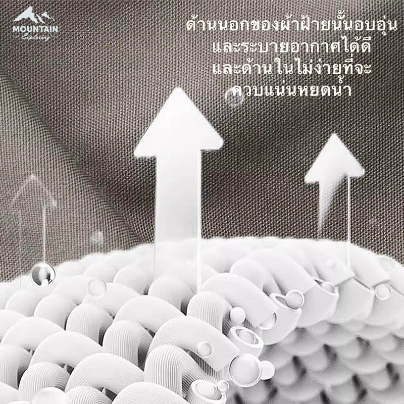 Mountain เต็นท์เสาลม 8.0 เคลือบไวนิลดำ พร้อม Raincover ประตู TPU มุ้งและเสา thumbnail 6