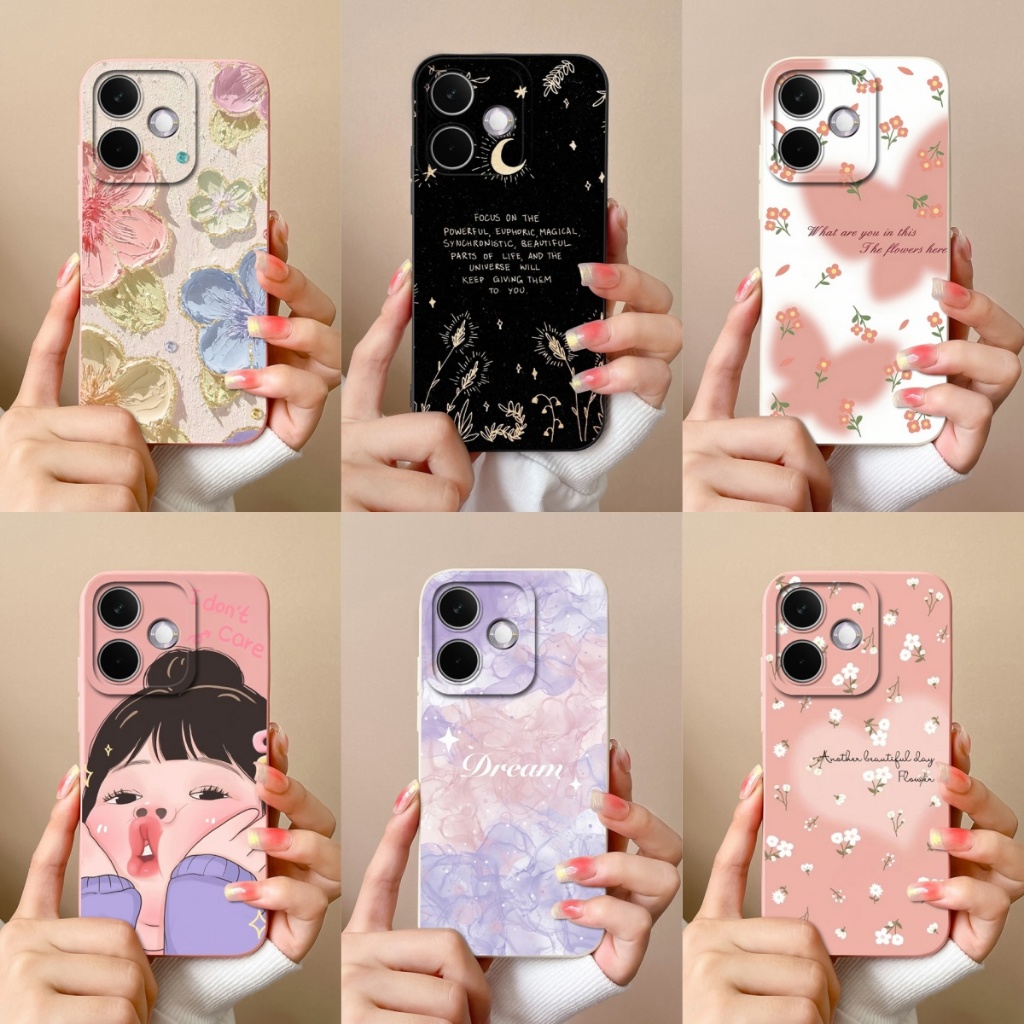 สําหรับOppo A6 A6X A5 A5i Pro A3 A2 Pro A3X A2X A2X A1X 2025 กรณีหรูหราดอกไม้ซิลิโคนอ่อนนุ่มปกหลังสําหรับOppoA5Pro A6 A3 A2 X 5G 4G Capa