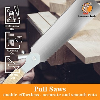 เลื่อยมือญี่ปุ่น 9.3 นิ้ว SK5 เหล็กคาร์บอนสูง Double Edged Hand Saw Incisive Hand Pull Saw 10/17 TPI