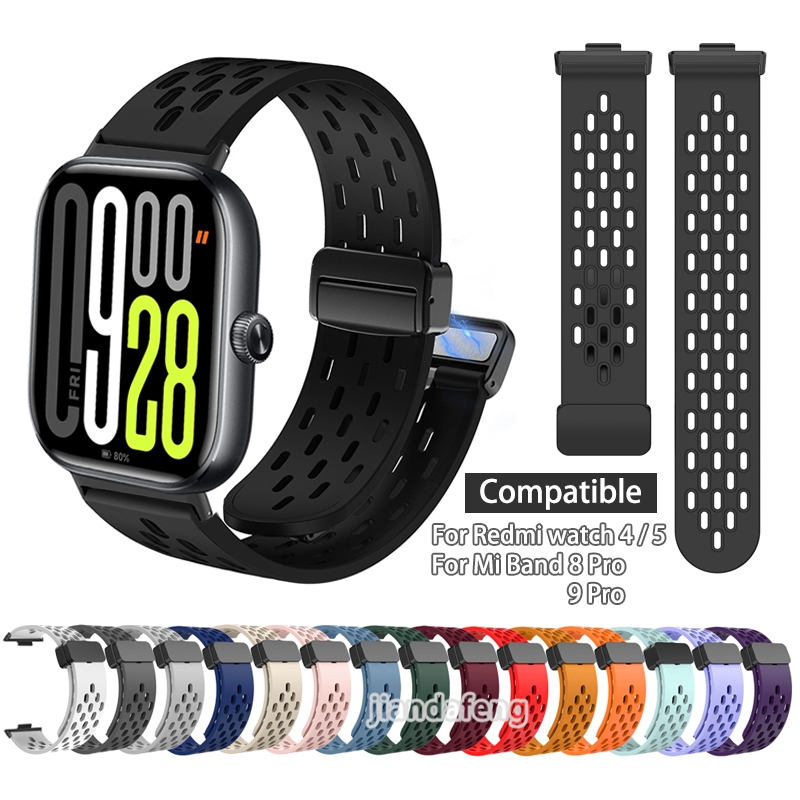 สายนาฬิกาซิลิโคนอ่อน Magnetic Clasp Strap สําหรับ Redmi Watch 4 5 6