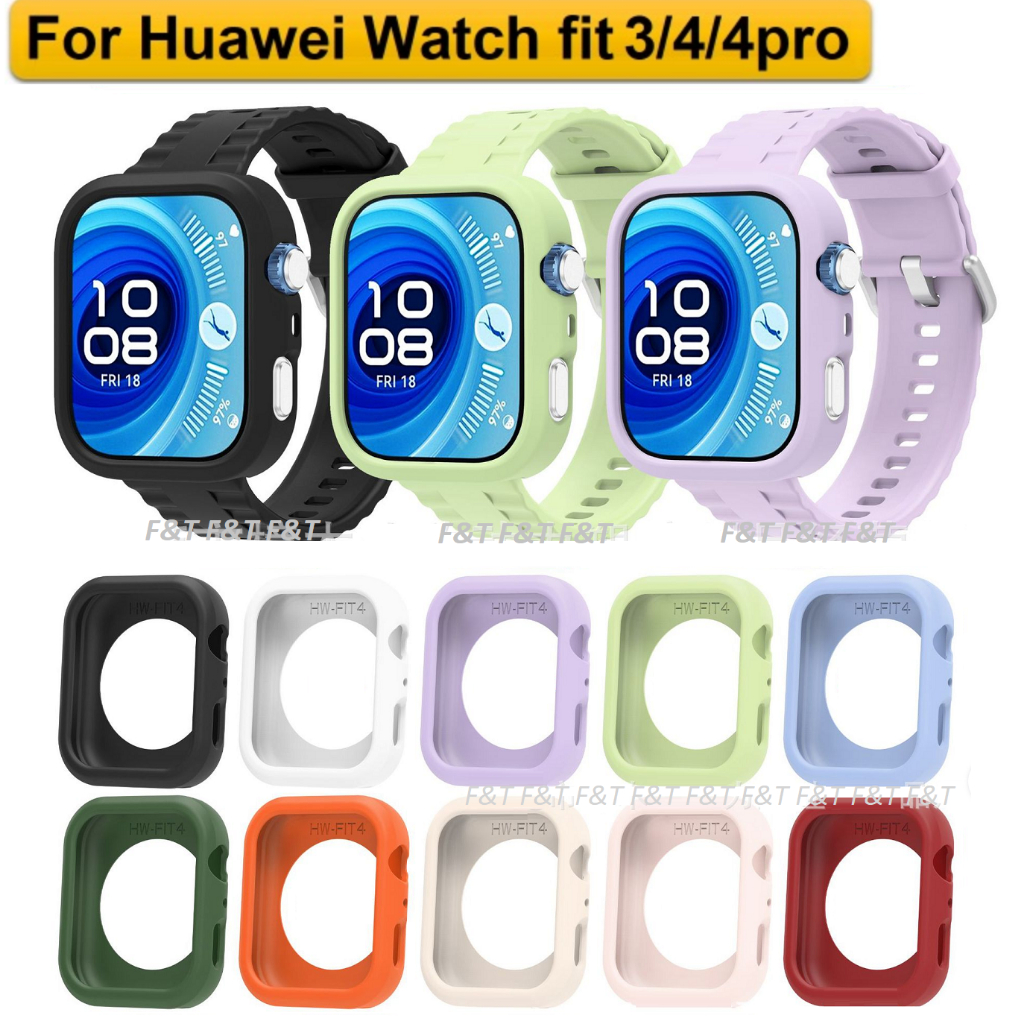 Silicone Strap Case For Huawei Watch Fit 4 สาย Case Soft สาย Huawei Watch Fit 4 Pro Strap Rubber Hua
