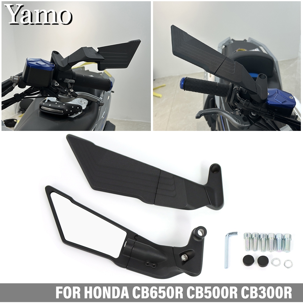 สําหรับ HONDA CB650R CB500R CB300R ดัดแปลงกระจกมองหลัง CB650F CB500F อลูมิเนียมอัลลอยด์ความละเอียดสูงสะท้อนแสง