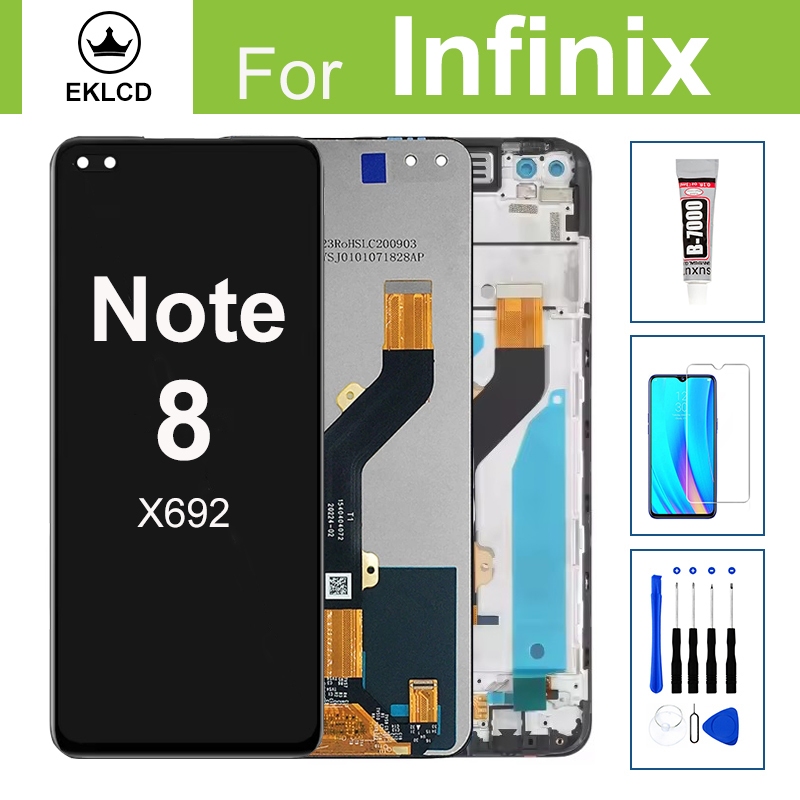 6.95 "หน้าจอสําหรับ Infinix Note 8 X692 จอแสดงผล LCD Touch Screen Digitizer Assembly พร้อมการเปลี่ยน