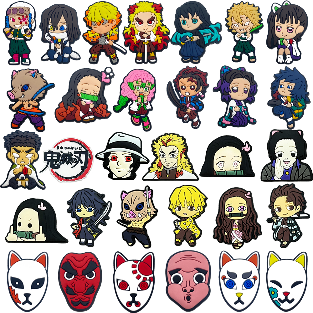 MEIDJ ชุด 11-31 ชิ้นรองเท้า Charms การกําหนดค่าอะนิเมะยอดนิยมรองเท้าแตะหัวเข็มขัด PVC รองเท้าอุปกรณ์เสริมปุ่ม