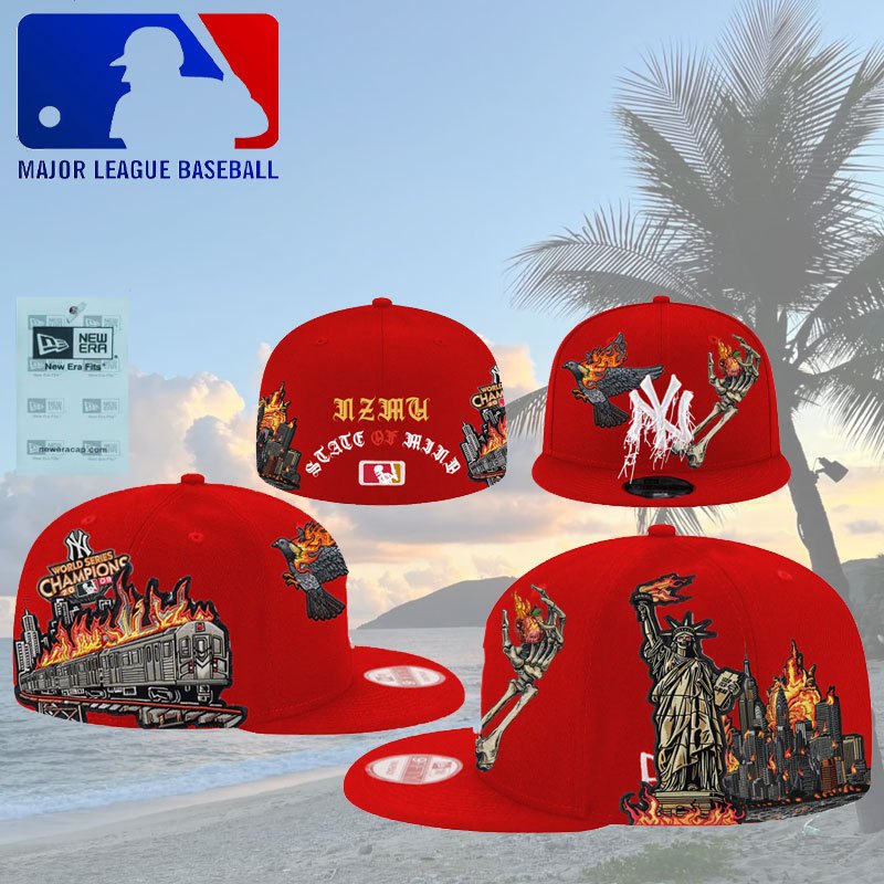 MLB Los Angeles Dodgers City of Angels ติดตั้งหมวก Skeleton Angel ปักปิดสีชมพูแบน Eave Hip Hop เบสบอลหมวก