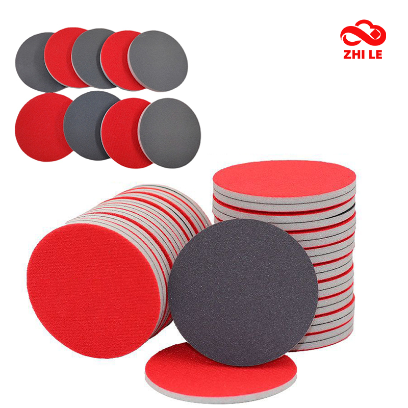 2 3 5 นิ้วรอบฟองน้ํากระดาษทรายขัดบล็อกแผ่นขัดยืดหยุ่นขัดบล็อกทราย เบาะ เครื่องบดโฟมโปแลนด์บด