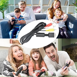 จัดส่งรวดเร็ว1.8M Gamepad สาย AV ถึง 3 RCA PS1 PS2 PS3 Gamepad Audio Video Game Cable สําหรับ PlayStation คอนโซลสายไฟ