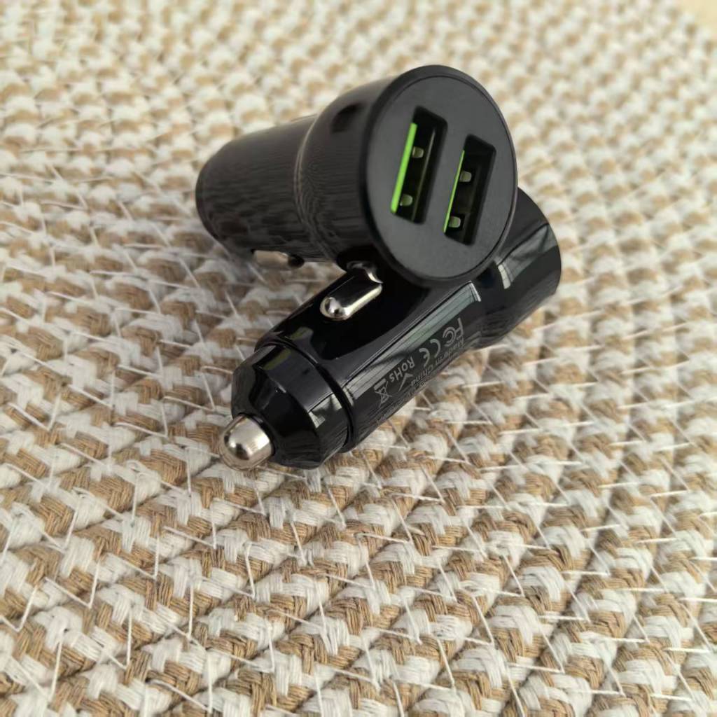 QC 3.0 17w 12v-24v Fast Car Charger พร้อมพอร์ต USB 3.0A 2 พอร์ต TE-310