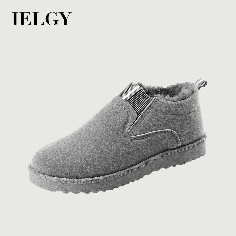 IELGY ขนแกะหนาอบอุ่นสูงด้านบนลื่นบนรองเท้าหิมะผู้ชาย